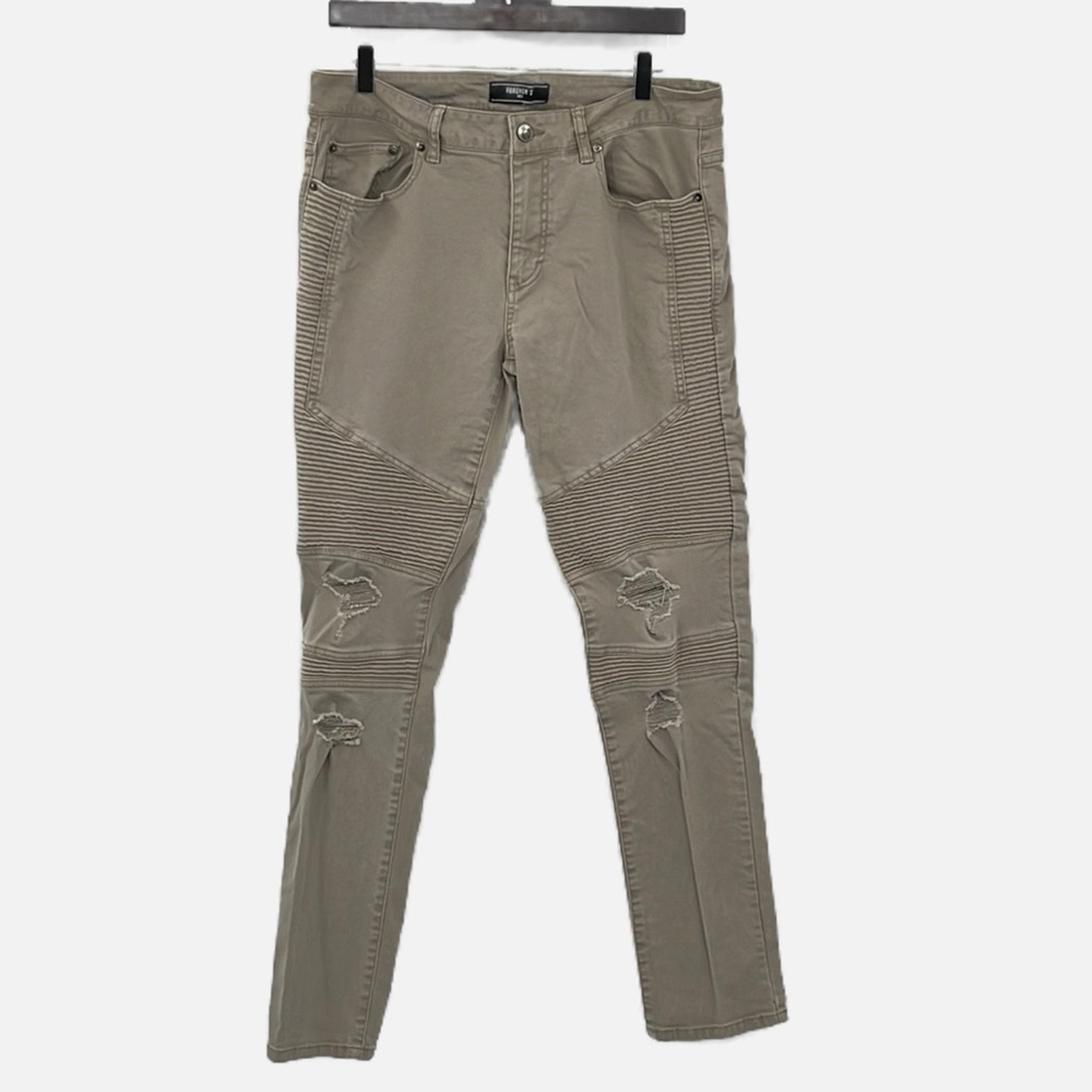 Forever 21 Moto skinny jeans in Tan - size 34